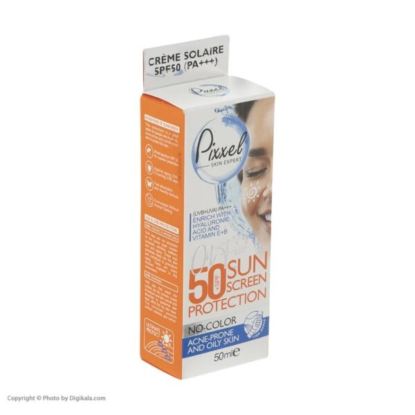 کرم ضدآفتاب بی‌رنگ پیکسل مناسب پوست چرب و آکنه‌دار حجم 50 میل | Oily Acne-Prone Skin - تصویر 2
